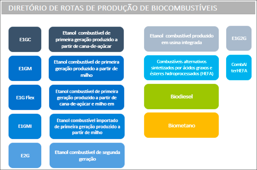 Diretório de Rotas de Produção de Biocombustíveis Diretório de Rotas de Produção de Biocombustíveis